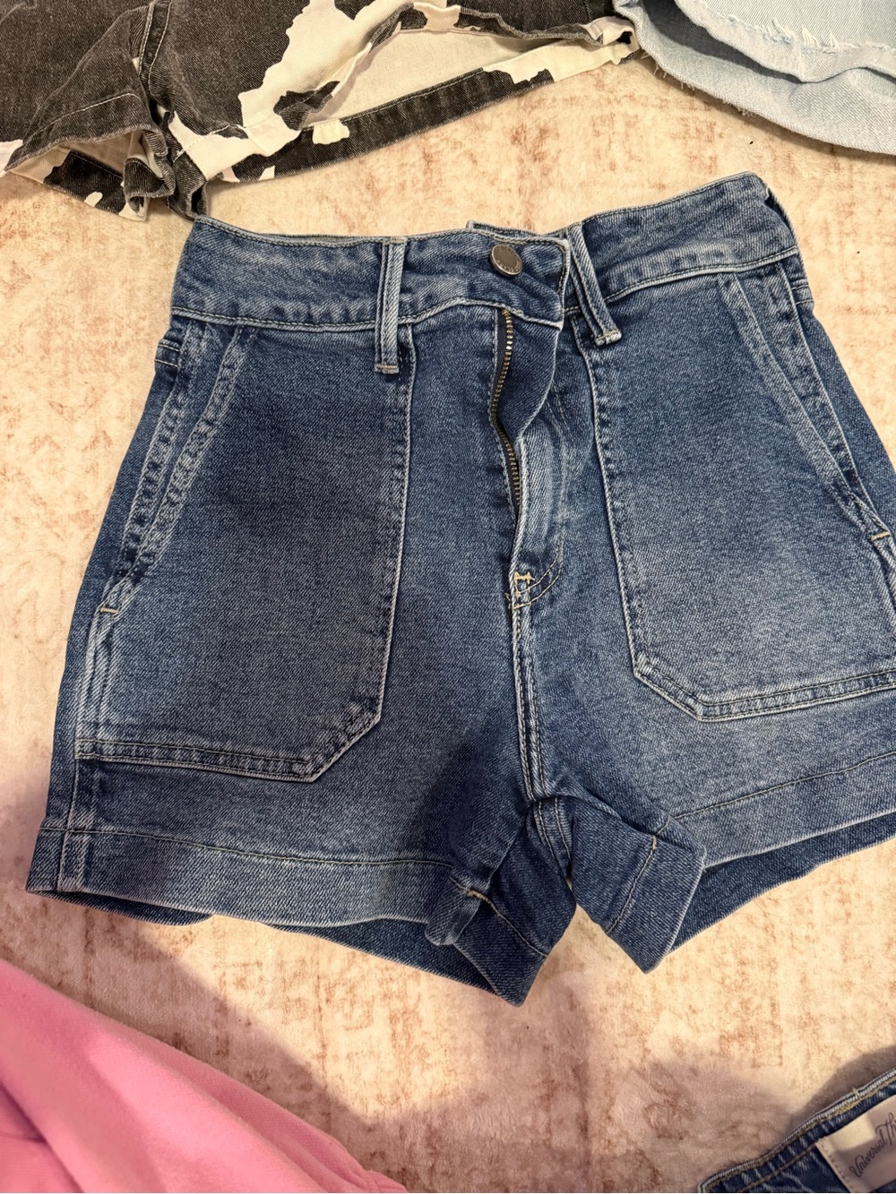 Just Black Dark Blue High-Waist Denim Shorts
